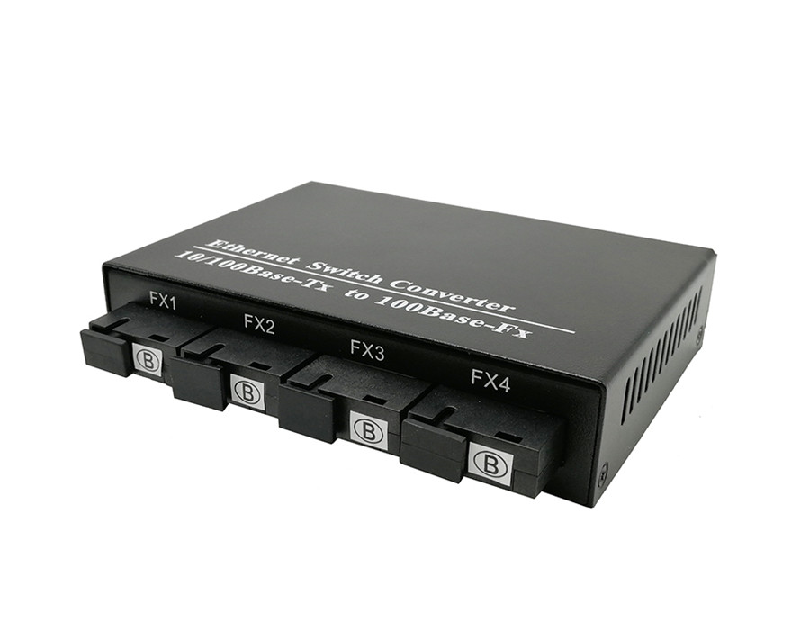 百兆4光4电电信级光纤收发器