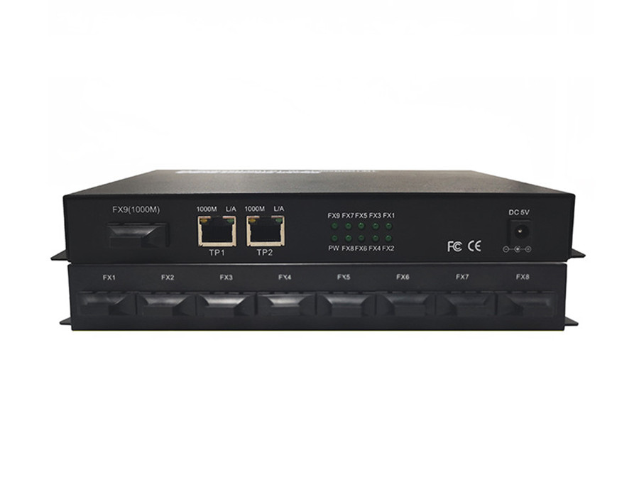 百兆8光千兆1光千兆2电电信级光纤收发器