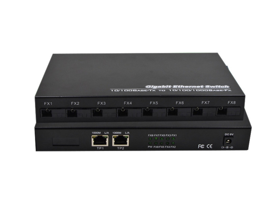 百兆8光千兆2电电信级光纤收发器